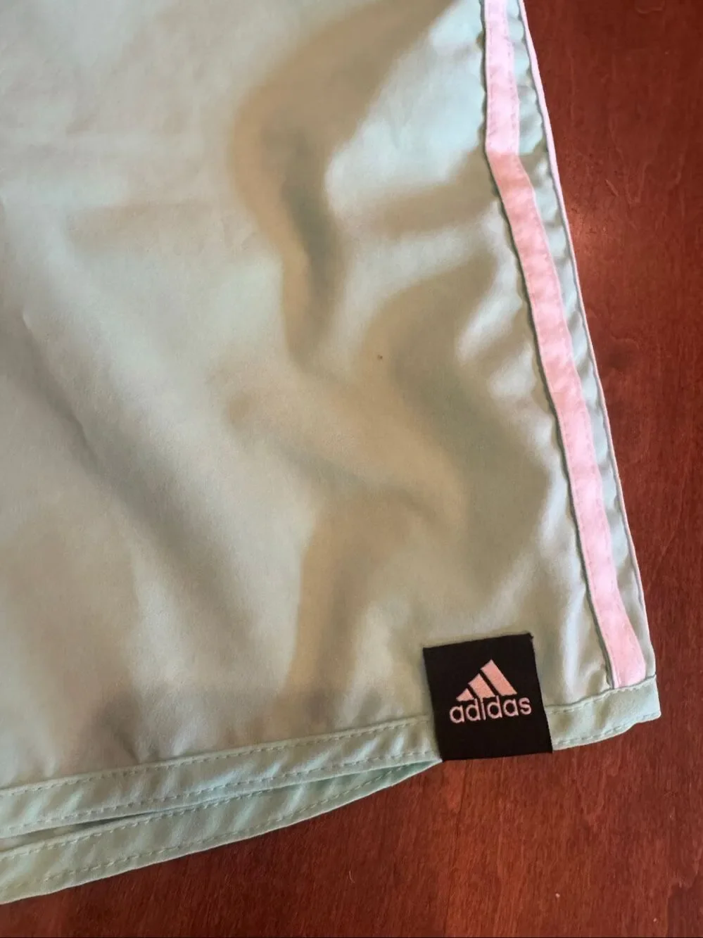 Adidas Men’s XL Swim Trunks Mint Green White Stripe Lined Shorts